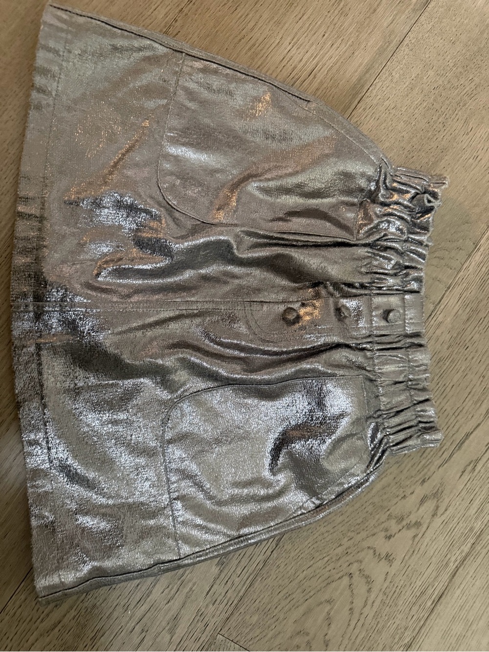 Metallic Silver Kids Skirt